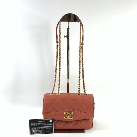 【119MK】Chanel Pink Lambskin Small Coco Flap Bag Sku# 85648 (Gently Used) - Picture 1 of 14